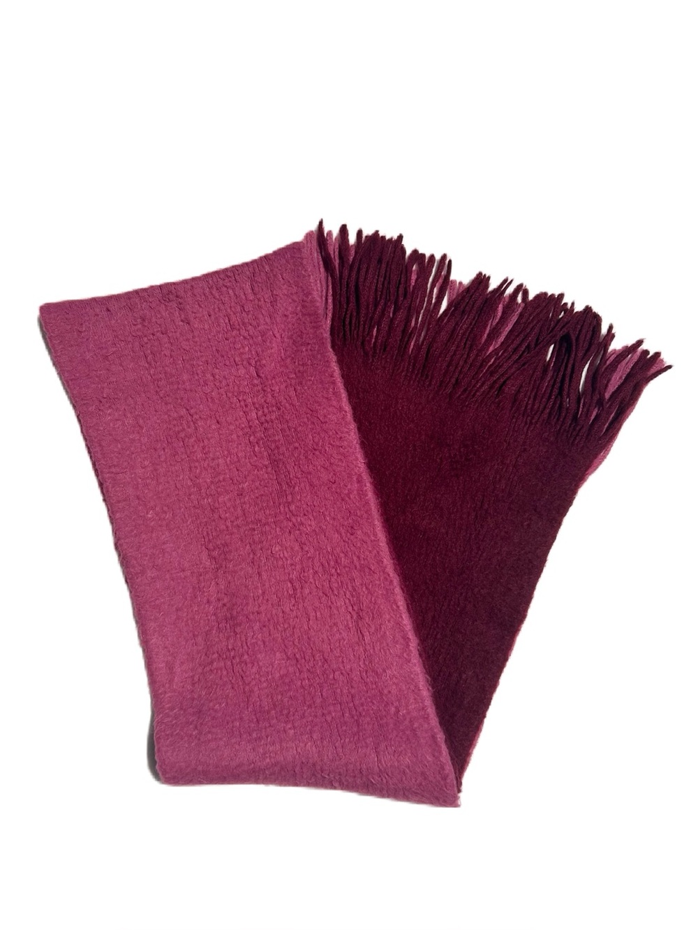 Ombre Gradient Fuzzy Magenta and Pink Fringed Scarf